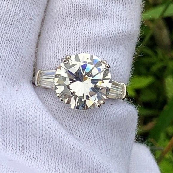 5 Carat Engagement Ring, CZ Bling Promise Ring, Cubic Zirconia Wedding Ring - Picture 2 of 4